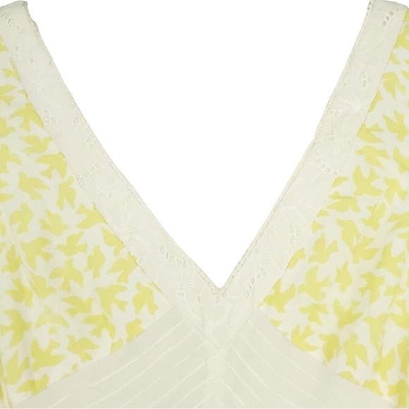 ANTHROPOLOGIE Leifnotes Southern Exposure Yellow/White Eyelet Dress 0 - Picture 2 of 5